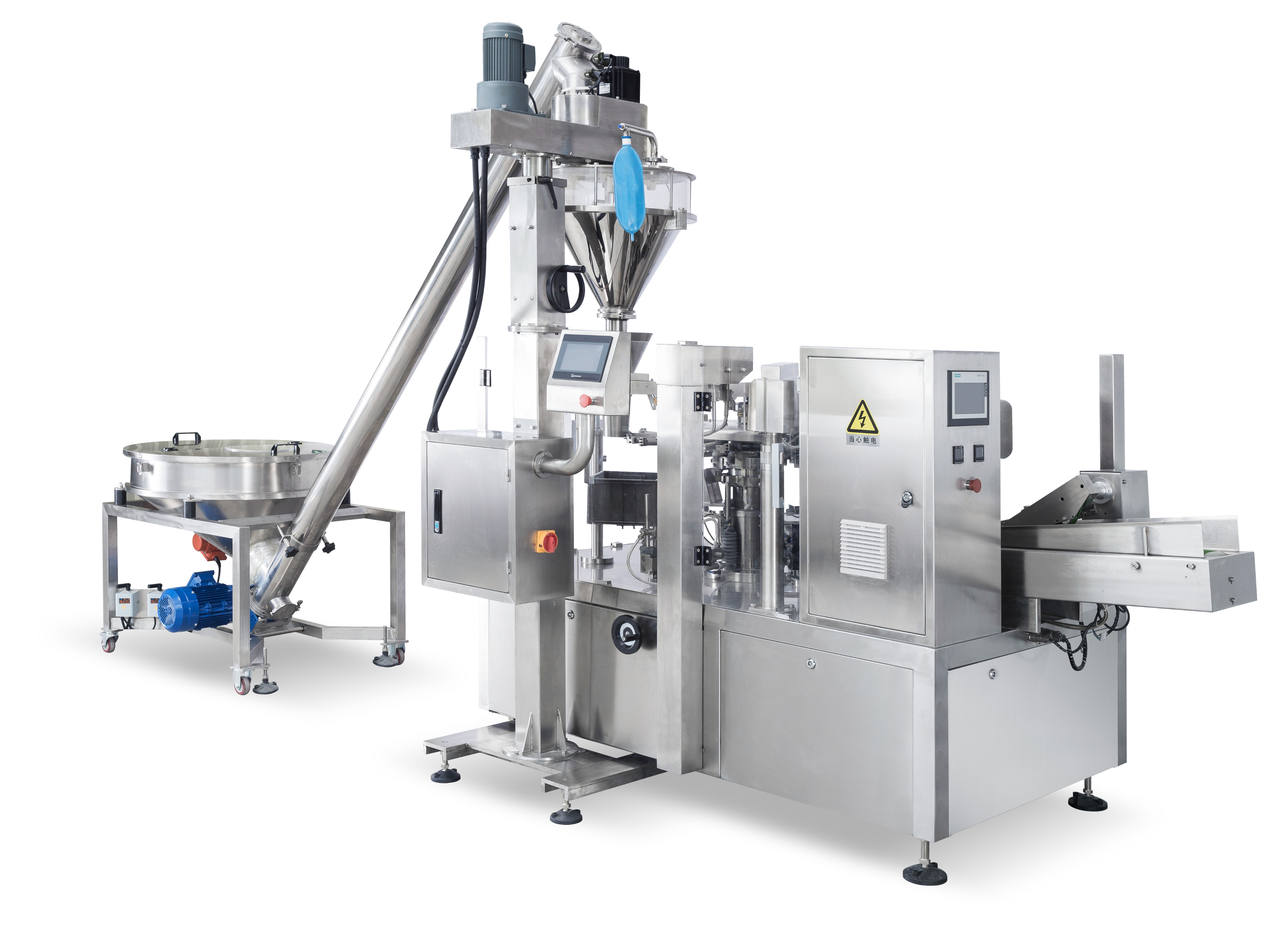 八工位給袋機配螺桿配套系統